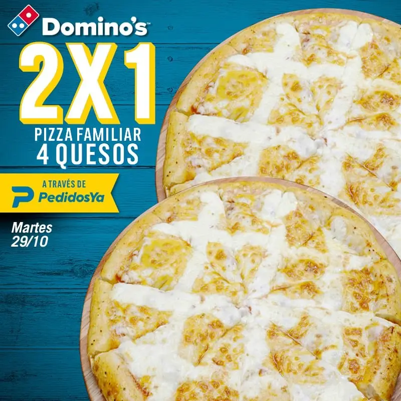 pizza tres quesos dominos - Qué significa 3x1 en Dóminos